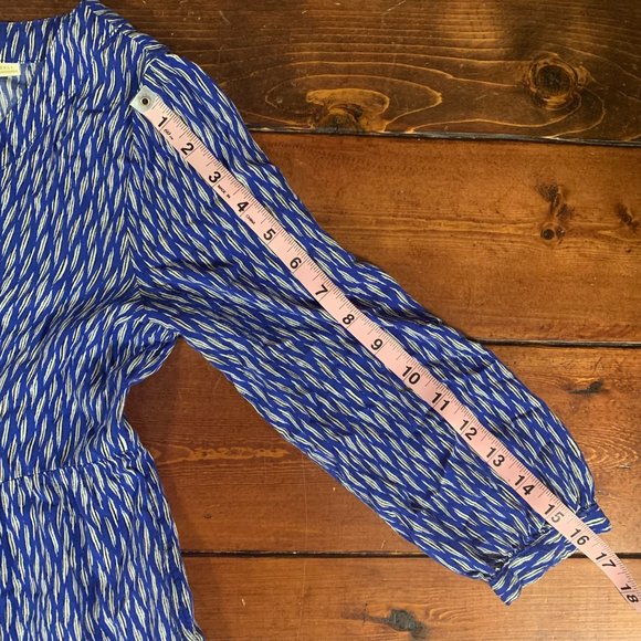 Maeve Lila Blue White Tiered 3/4 Sleeve XX-Small V-Neck Tiered Tunic Top GUC - Picture 14 of 16